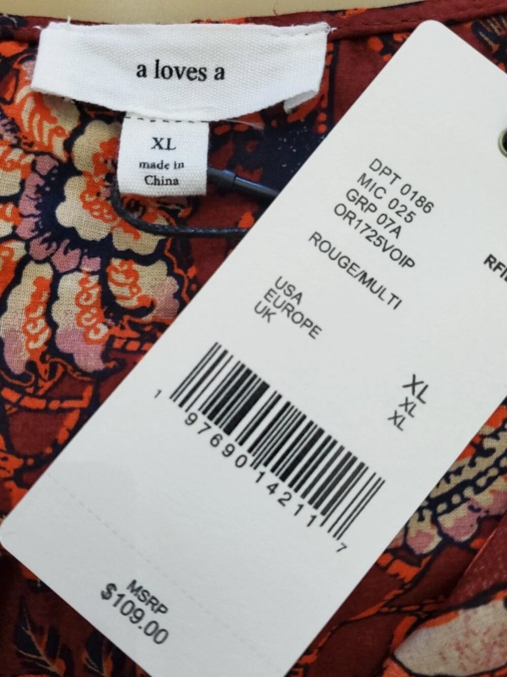 A Loves A Boho Victorian Ruffle Neck Platter Collar Floral Blouse Size XL - Picture 6 of 16